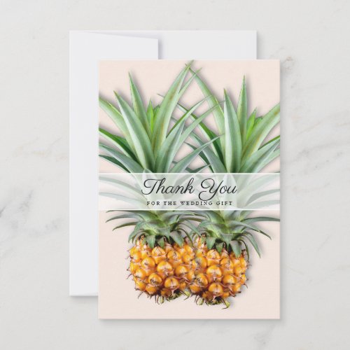 Two Pineapples Thank You Newlyweds Flat Cards