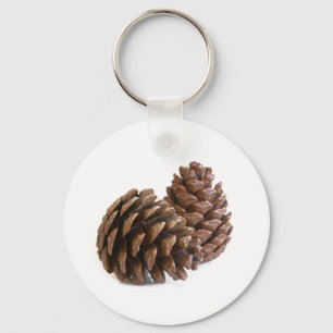 Two pinecones keychain