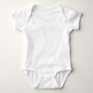 Two Pink Baby Bumblebees and One Pink Daisy Flower Bodysuit