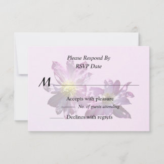Two Pink Clematis RSVP Card