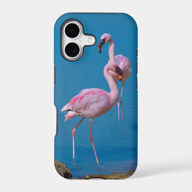 Two Pink Flamingos Iphone Case (Back)