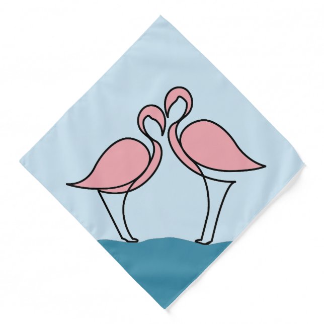 Two Pink Flamingos on the Water Bandana (Front)