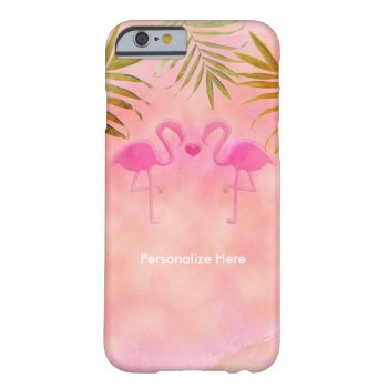 Two Pink Flamingos Watercolor Tropical Phone Case by printabledigidesigns at Zazzle