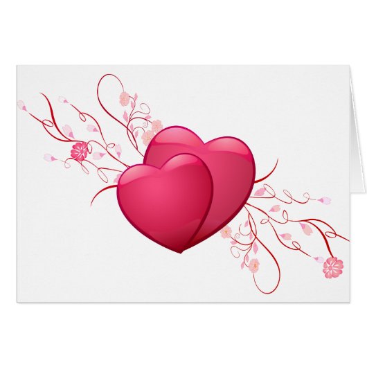 Two Pink Hearts Cards (Front Horizontal)