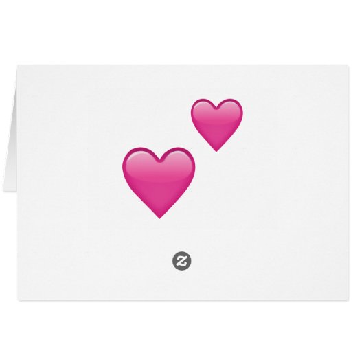 Two Pink Hearts - Emoji Cards (Back Horizontal)
