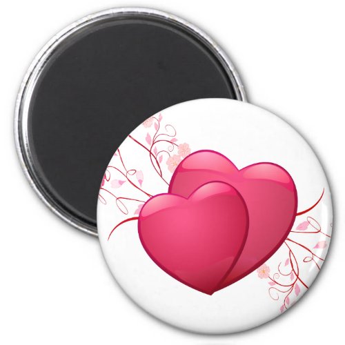 Two Pink Hearts Magnet