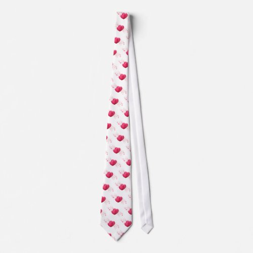 Two Pink Hearts Tie