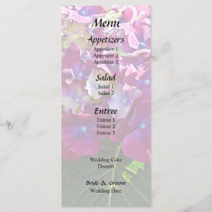 Two Pink Hydrangea Menu