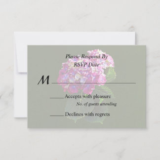 Two Pink Hydrangea RSVP Card