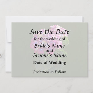 Two Pink Hydrangea Save The Date