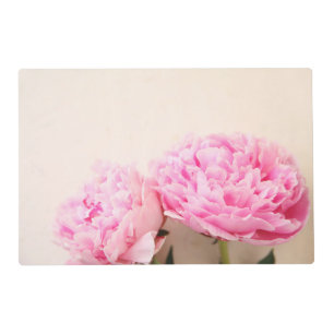 Two pink peonies placemat