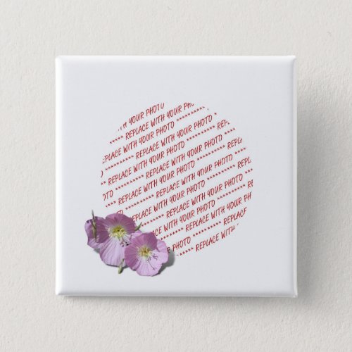 Two Pink Poppies Photo Frame Button