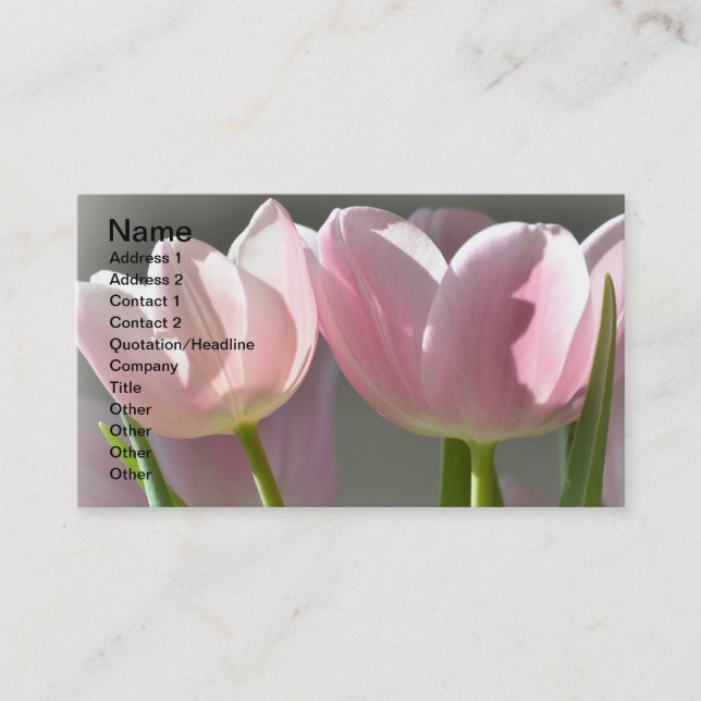 Two Pink Tulips Business Card (Front)