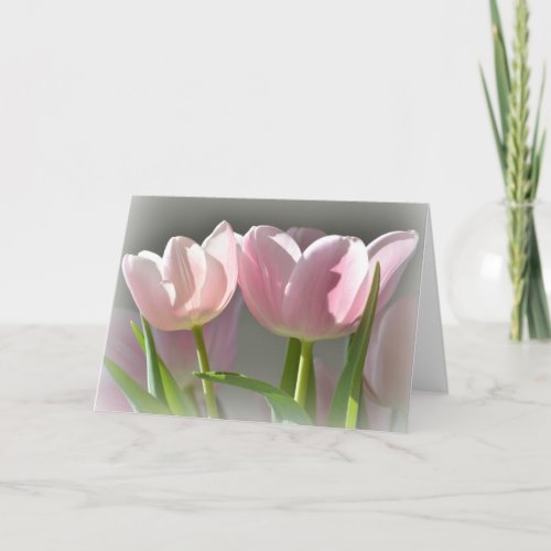 Two Pink Tulips Card