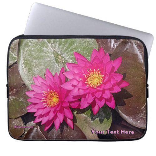 Two Pink Water Lilies Laptop Sleeve