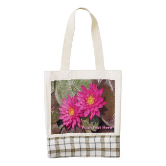 Two Pink Water Lilies Zazzle HEART Tote Bag