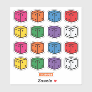 Roll The Dice Stickers - 100% Satisfaction Guaranteed | Zazzle