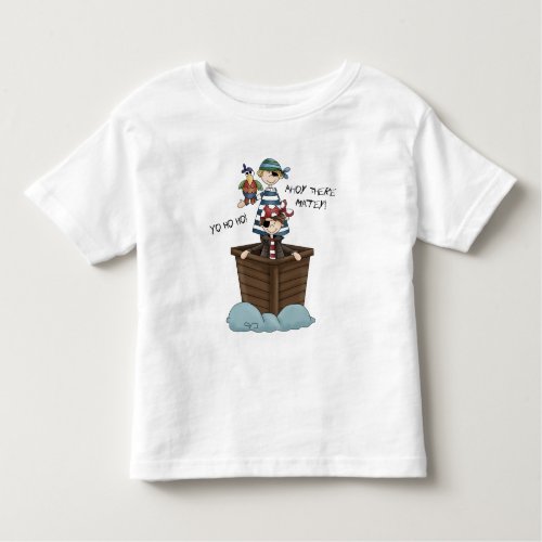 Two Pirates In Pirate Ship With Parrot Toddler T_shirt