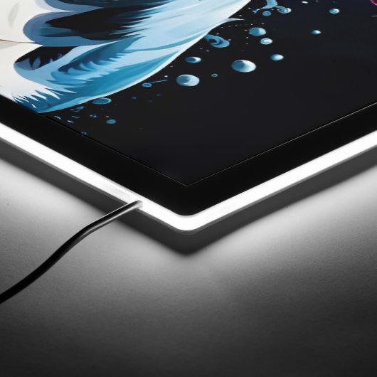 Two Pit Bulls portrait  LED Sign (Corner)