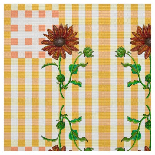 Two Plaid Sunflower Fabric