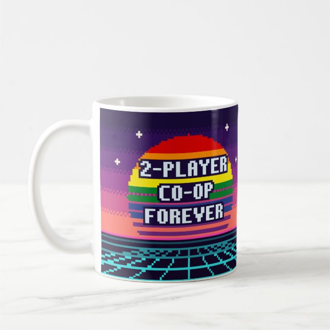 Two-player Co-op Forever Pride Pixel Mug (Left)
