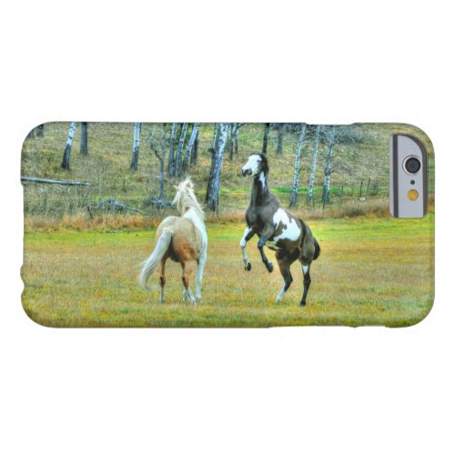 Two Playful Pinto Paint Horses Equine Art Design 2 Barely There iPhone 6 Case
