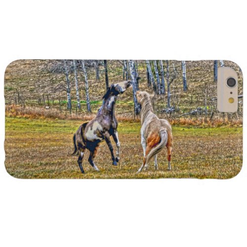 Two Playful Pinto Paint Horses Equine Art Design Barely There iPhone 6 Plus Case
