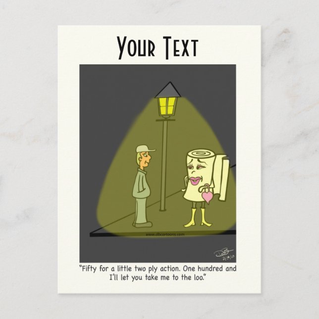 Two Ply Funny Cartoon Post Card (Front)