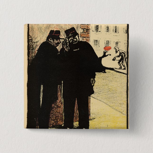 Two policemen hide from the Commissioner's wife Button (Front)