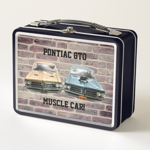 Two Pontiac GTO car design  Metal Lunch Box
