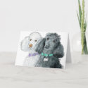 Two Poodles Greeting Cards card