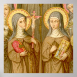 Two Poor Clare Saints (SAU 027) 12&quot;x12&quot; or smaller Poster