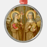 Two Poor Clare Saints (SAU 027) Metal Ornament