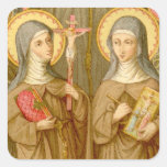 Two Poor Clare Saints (SAU 027) Square Sticker