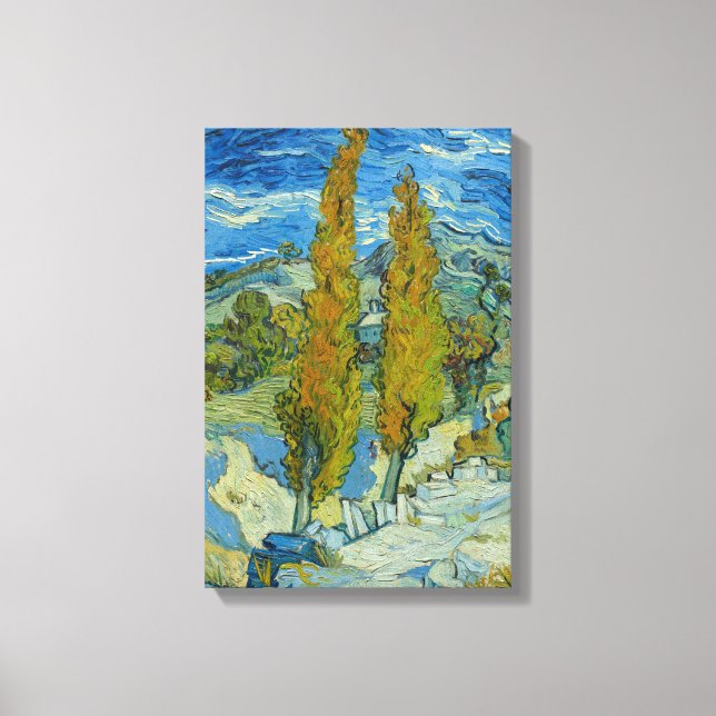 Two Poplars in the Alpilles by Vincent Van Gogh Canvas Print (Front)