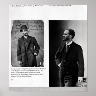 Two portraits of George Eastman  1884 and 1890 Poster