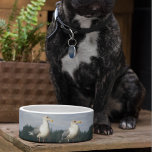 Two Posing Seagulls Pattern<br><div class="desc">Ceramic pet food bowl for your cat or dog that features the photo image of two, posing Seagulls and printed in a repeating pattern. Select your pet bowl size.</div>