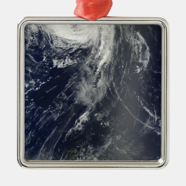 Two powerful storms span the Atlantic Ocean Metal Ornament (Front)