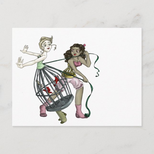 Two Pretty Birds Postcard (Front)