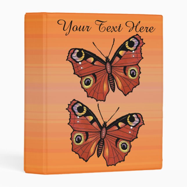 Two Pretty Monarch Butterflies Browns Oranges Mini Binder (Front/Spine)