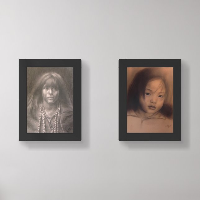 Two Prints of my Charcoal and Pencil Drawings (Front)