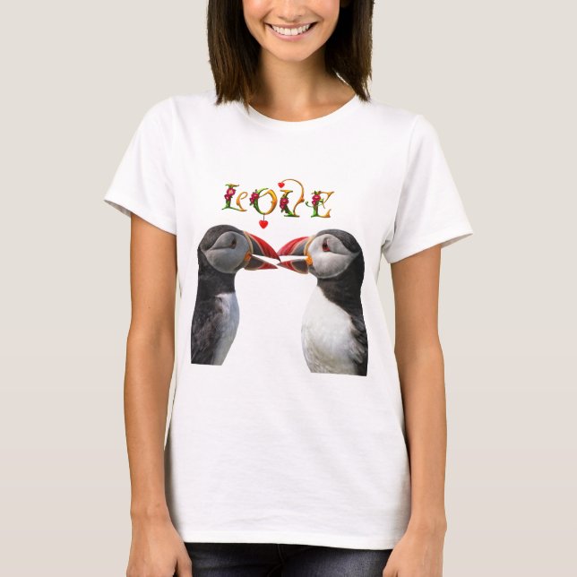 Two puffin kiss T-Shirt (Front)