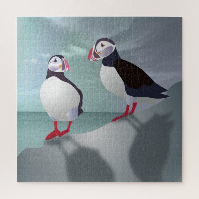 Two Puffins Design Jigsaw Puzzle