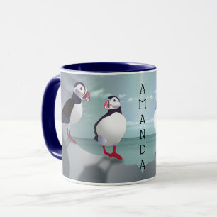 Two Puffins Design Mug