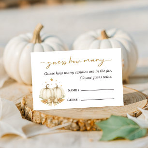 Two Pumkins Twin Baby Shower Game Guess How Many Enclosure Card
