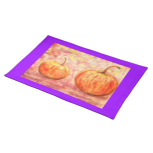 two pumpkins art placemat