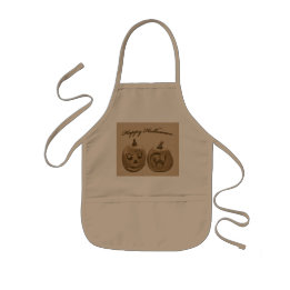 Two Pumpkins Happy Halloween Apron