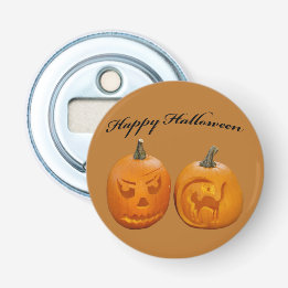 Two Pumpkins Happy Halloween Bottle Opener