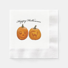 Two Pumpkins Happy Halloween Napkins