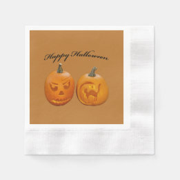 Two Pumpkins Happy Halloween Napkins
